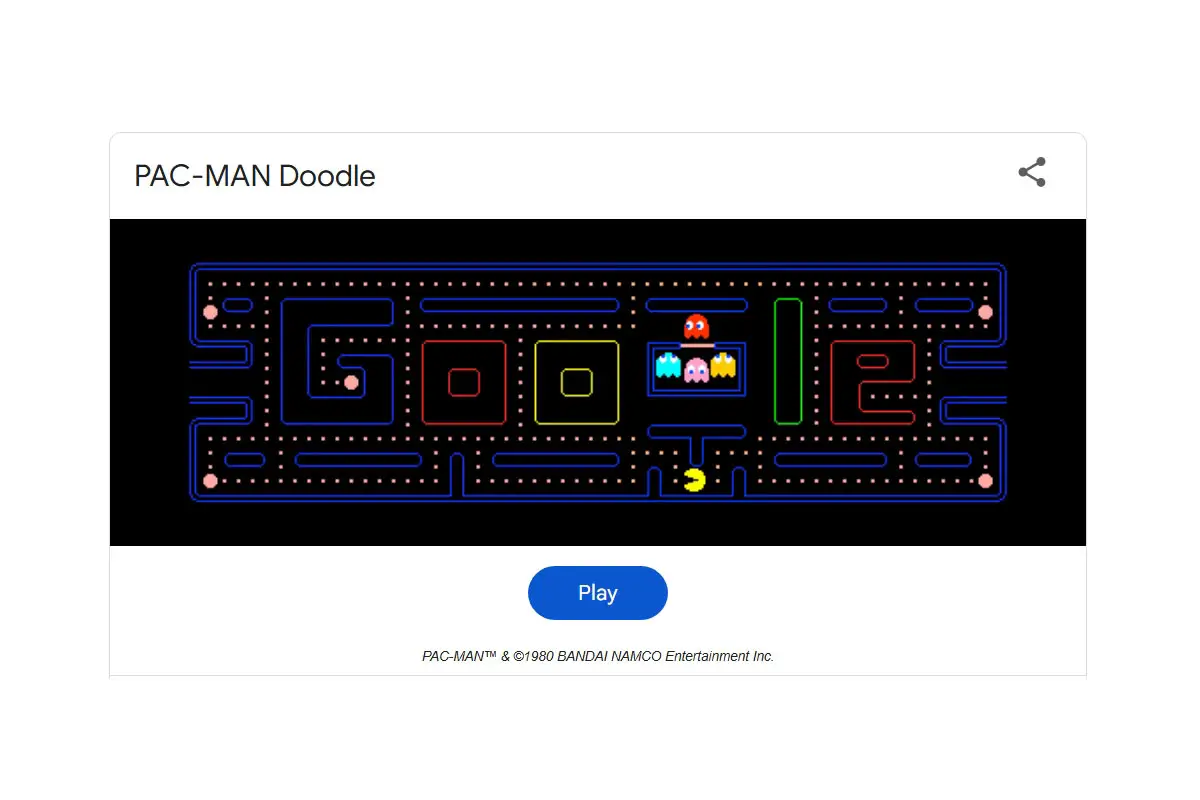 گوگل Pac-Man بازی