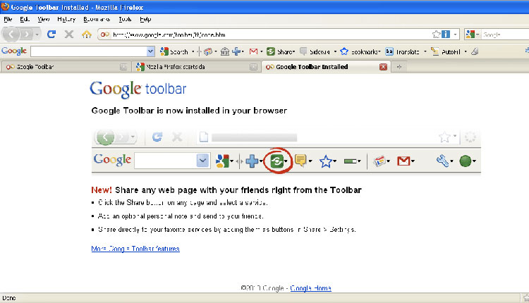 نوار ابزار گوگل برای فایرفاکس