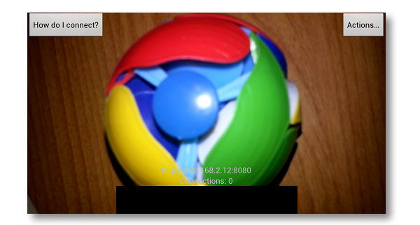 اجرای برنامه IP Webcam