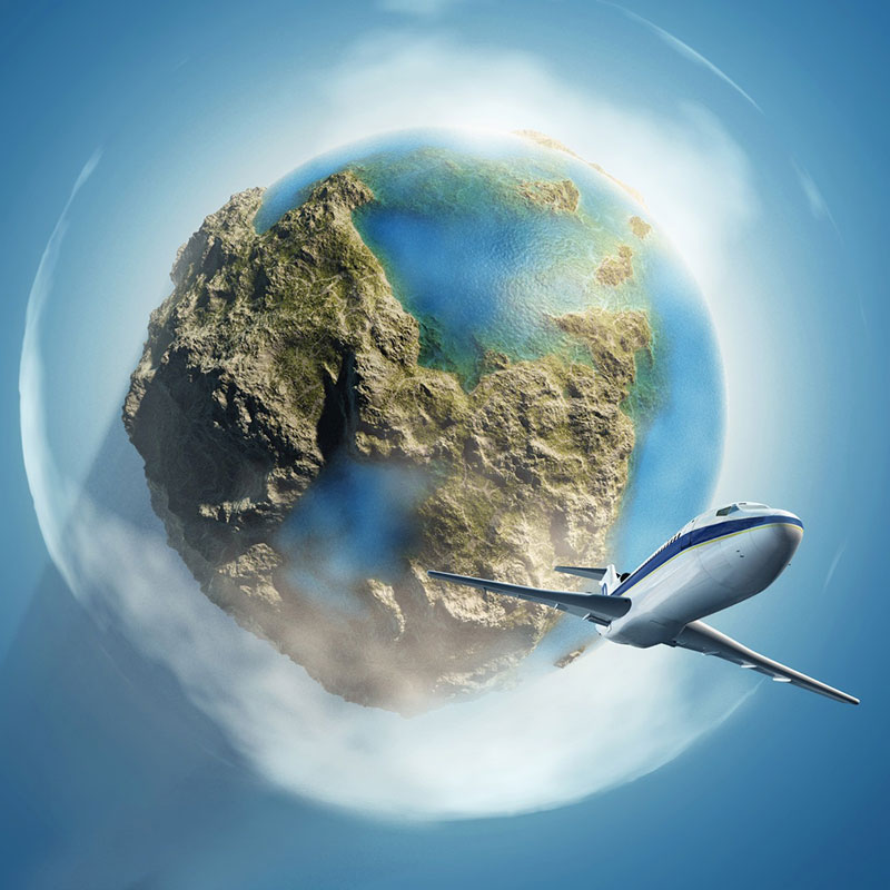 عکس کره زمین از فضا تبلیغاتی هواپیما
