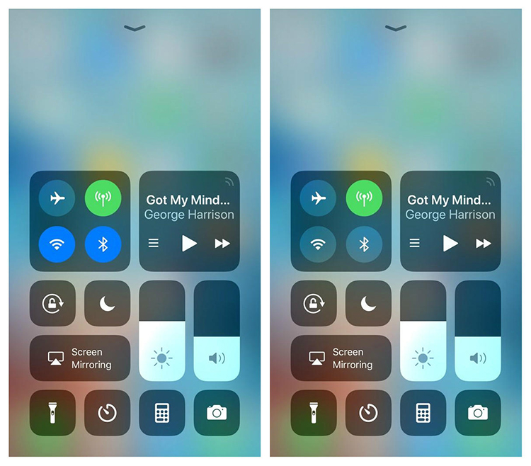 خاموش کردن بلوتوث و وای فای در iOS 11