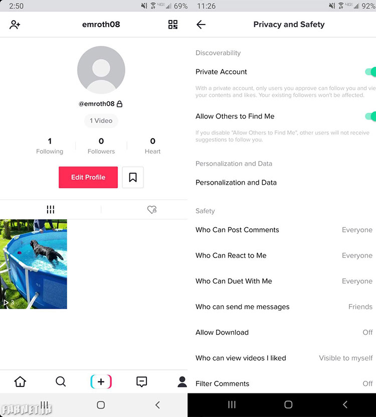 چگونه حساب تیک تاک | TikTok خود را Private کنیم؟