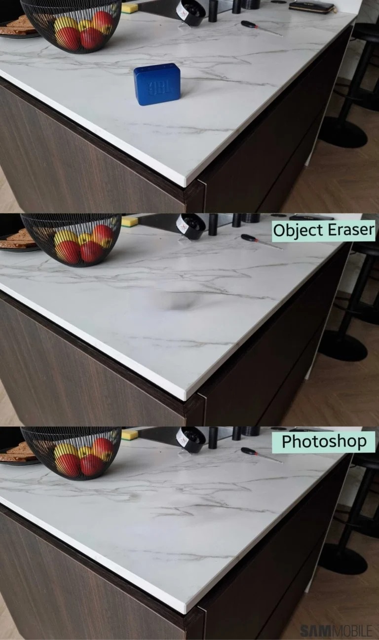 مقایسه ابزار Object Eraser سامسونگ با ابزار Content Aware فتوشاپ