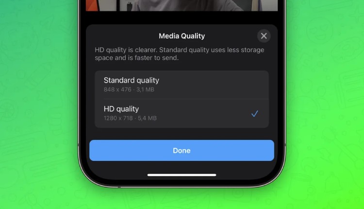 ارسال ویدئو با کیفیت HD در واتساپ