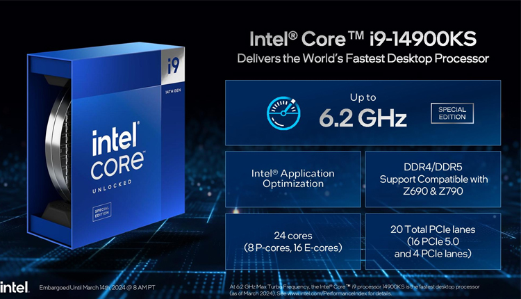اینتل Core i9-14900KS را معرفی کرد؛ سریع‌ترین پردازنده دسکتاپ