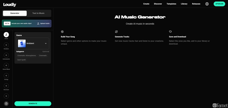 سرویس Loudly ابزاری پیشرفته و دارای تنظیمات فراوان برای ساخت آهنگ با هوش مصنوعی است.