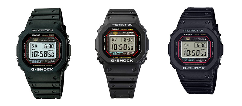 رنگ های ساعت Casio G-SHOCK DW-5000R