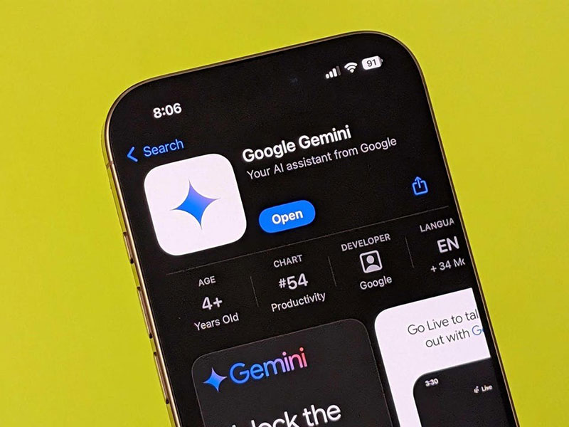 نسخه iOS اپلیکیشن جمینای گوگل برای آیفون