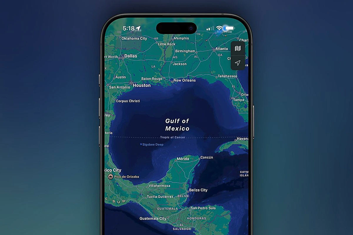 خلیج مکزیک در سرویس نقشه اپل مپس
