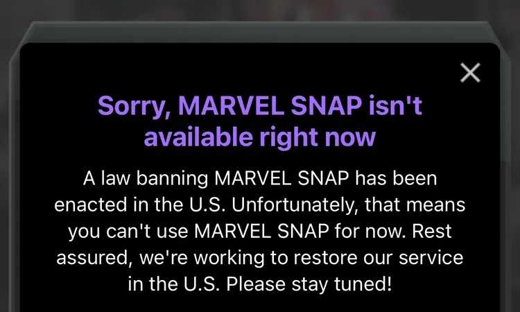 بازی Marvel Snap نیز مثل تیک تاک در آمریکا ممنوع شد