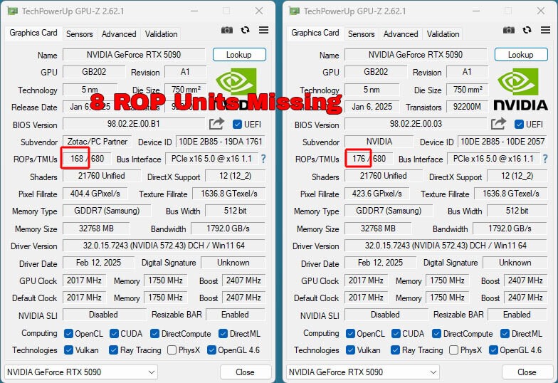 مشکل کارت‌ گرافیک RTX 5090 و RTX 5070 Ti انویدیا