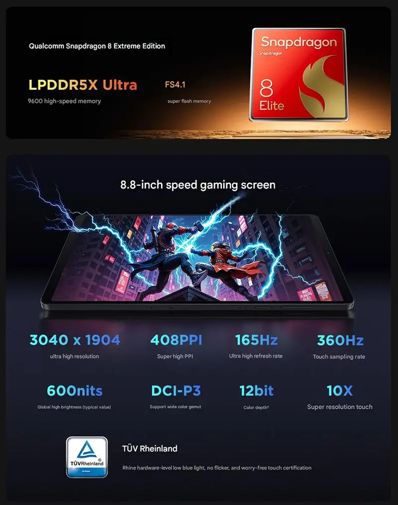 مشخصات تبلت گیمینگ Lenovo Legion Y700 نسخه 2025