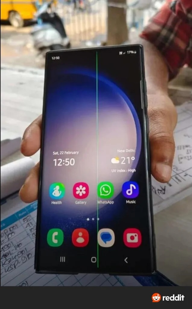 نمایشگر گلکسی S21 FE مشکل خط سبز 