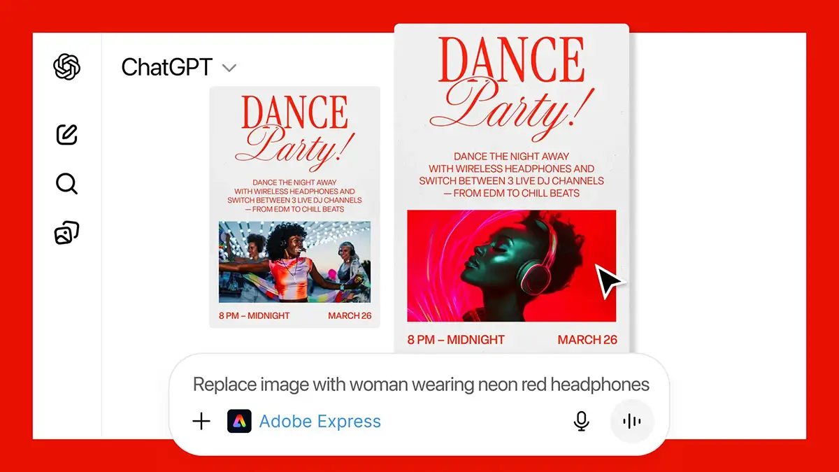 Adobe Express در ChatGPT