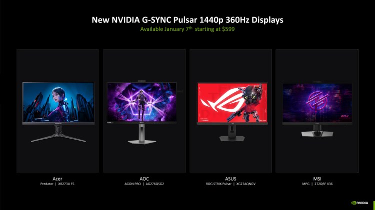 ویژگی‌های نسل جدید مانیتورهای G-SYNC Pulsar انویدیا