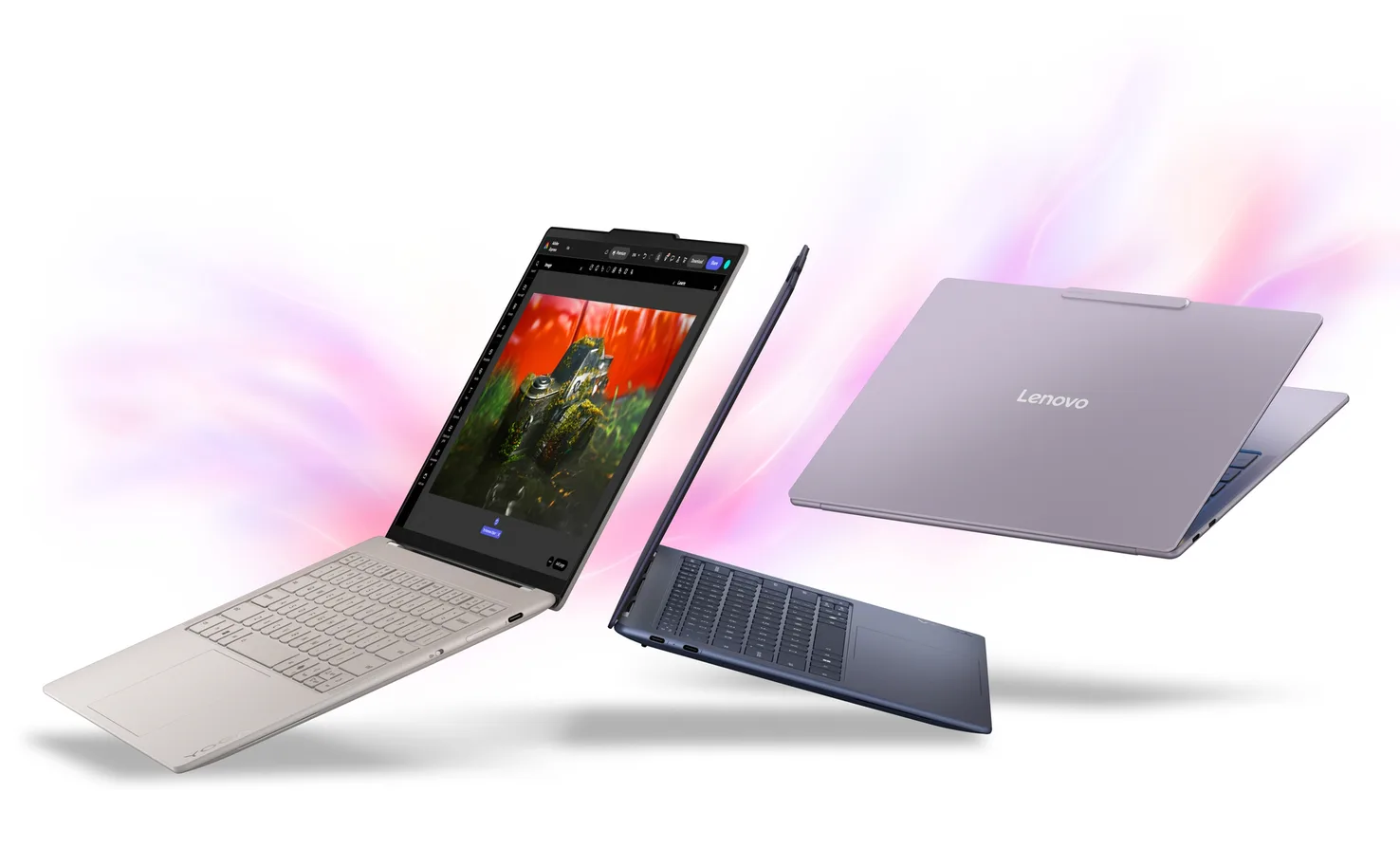 لپ‌تاپ Lenovo Yoga Slim 7i Ultra Aura Edition با Core Ultra X9‑388H اینتل معرفی شد