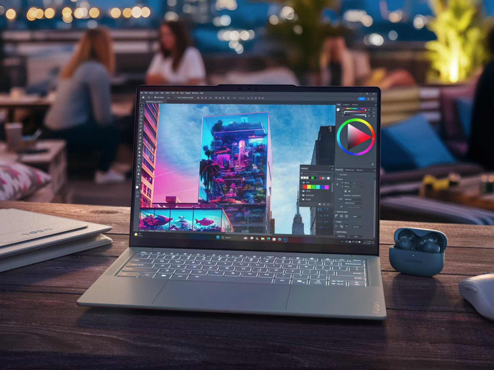 لپ‌تاپ Lenovo Yoga Slim 7i Ultra Aura Edition با Core Ultra X9‑388H اینتل معرفی شد