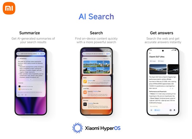 HyperAI همچنین شامل AI Search است که امکان جستجوی وب برای دریافت پاسخ‌های فوری، تولید خلاصه‌های هوش مصنوعی از نتایج جستجو و یافتن سریع محتوای ذخیره‌شده روی دستگاه را فراهم می‌کند.