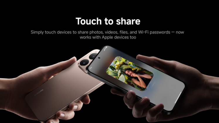 قابلیت Touch to Share در HyperOS 3.0 اکنون با دستگاه‌های اپل نیز کار می‌کند.