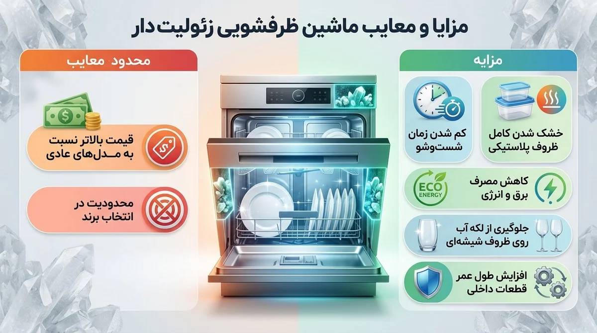 مهم‌ترین مزایای ماشین ظرفشویی زئولیت دار