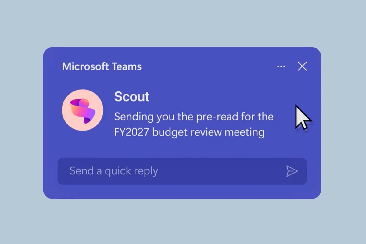 اعلان مایکروسافت تیمز در Microsoft Scout