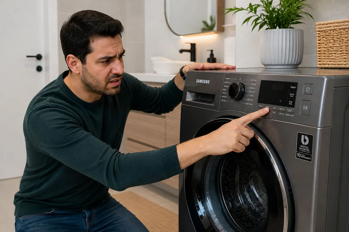7 علت رایج کار نکردن دکمه استارت ماشین لباسشویی سامسونگ