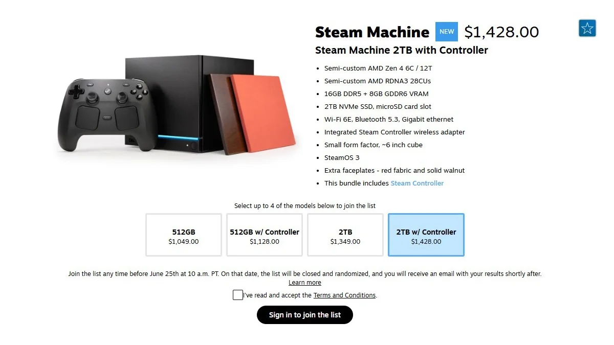 قیمت استیم ماشین جدید شرکت Valve